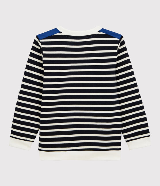 Sweatshirt en jersey enfant garçon bleu SMOKING/blanc MARSHMALLOW