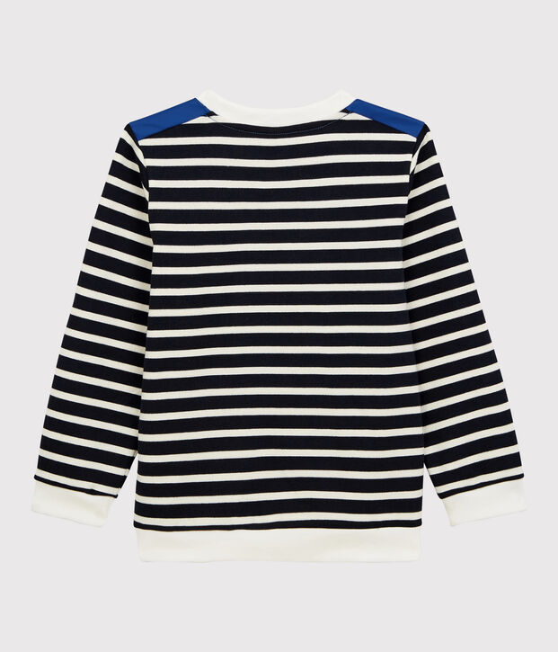 Sweatshirt van jersey voor jongens blauw/wit