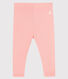 Effen legging van 1x1 ribstof babymeisje.