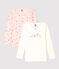 Set van 2 katoenen meisjes t-shirts met lange mouwen en prinsessenprint variante 1