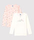 Set van 2 katoenen meisjes t-shirts met lange mouwen en prinsessenprint
