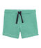 Gestreepte short baby jongen groen PIVERT/wit MARSHMALLOW