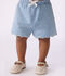 Babyshort van chambray met borduursel blauw