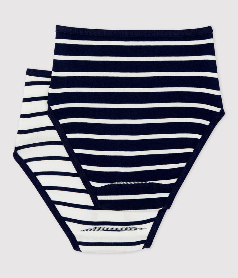 Set van 2 damesslipjes met hoge taille in biokatoen Variante 1 PACK