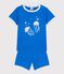 Pyjama short enfant en coton motif m&eacute;duse bleu