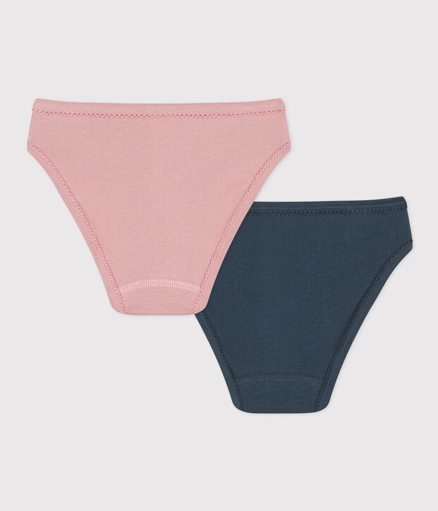 Set van 2 katoenen meisjesslips multicouleur