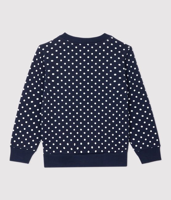 Molton meisjessweatshirt blauw SMOKING/wit MARSHMALLOW