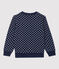 Molton meisjessweatshirt blauw SMOKING/wit MARSHMALLOW