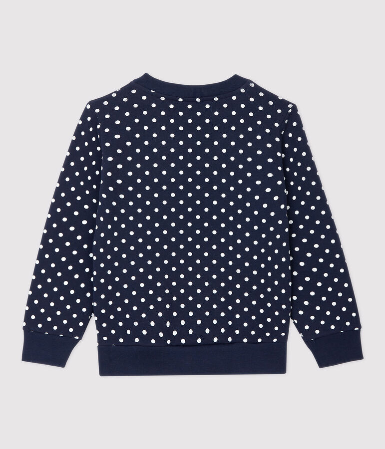 Sweatshirt en molleton enfant fille bleu/blanc