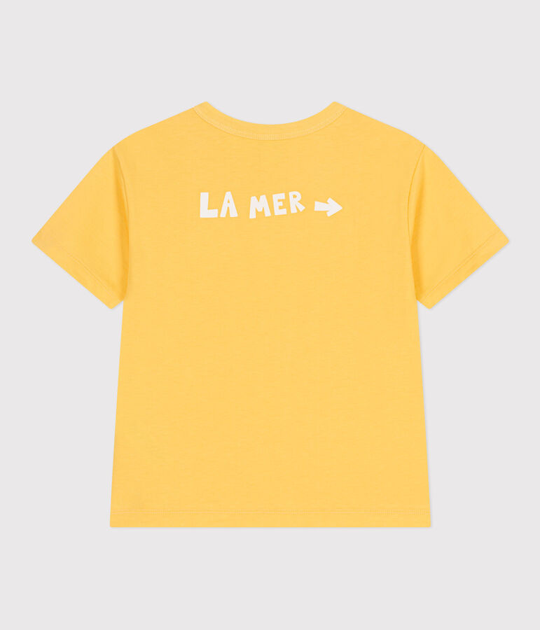 Katoenen T-shirt met korte mouwen en print voor kinderen geel