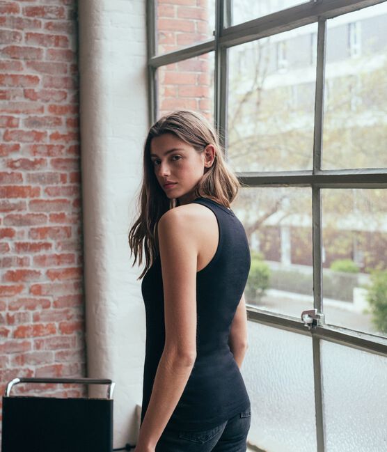 Effen hemdje vrouwen zwart NOIR