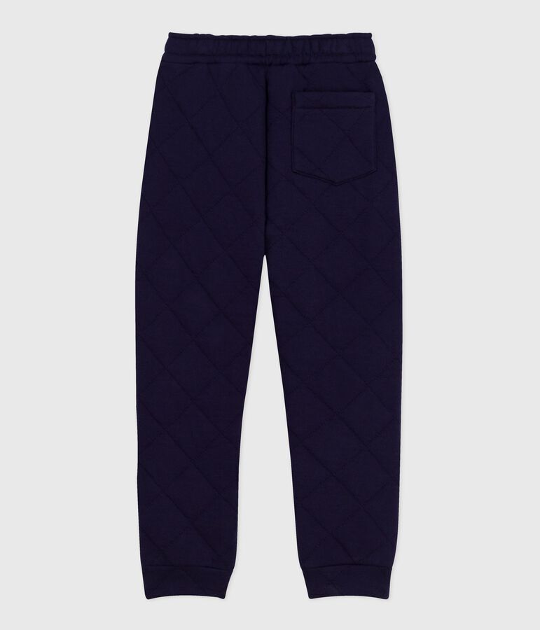 Pantalon de jogging enfant en coton uni bleu