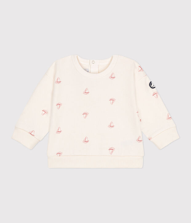 Katoenen babysweatshirt met vintage bootprint rood/rood