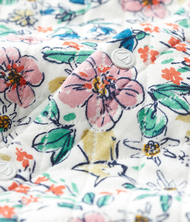 Cardigan matelass&eacute; b&eacute;b&eacute;. blanc/multicouleur