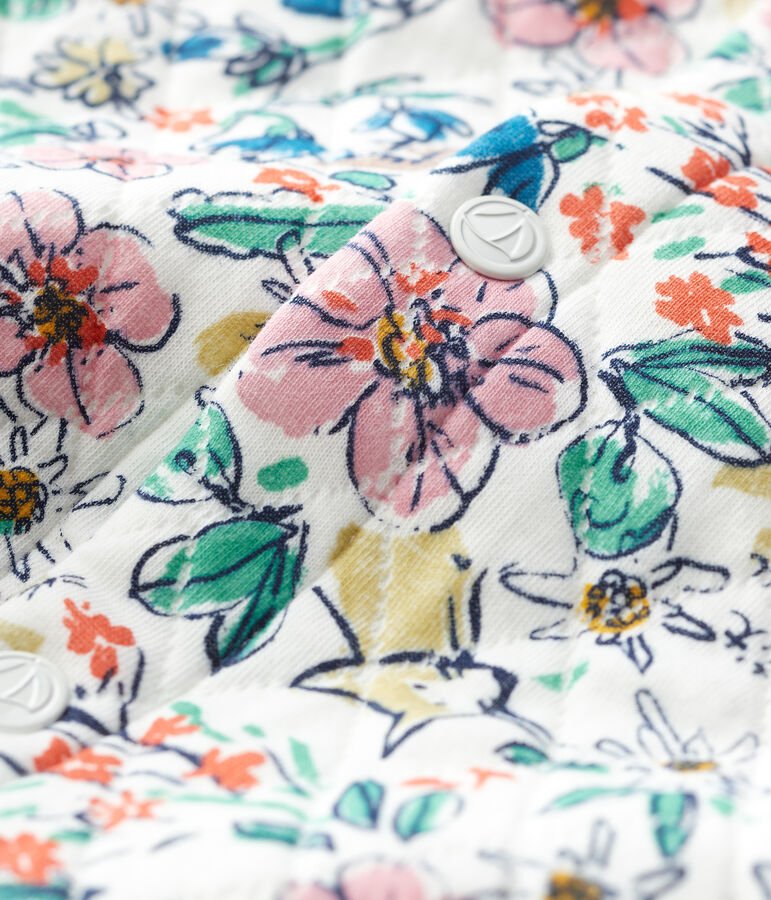 Cardigan matelass&eacute; b&eacute;b&eacute;. blanc/multicouleur