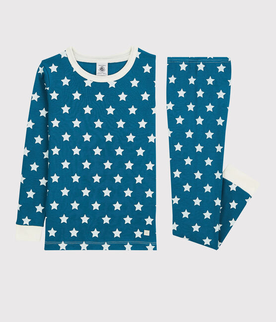 Pyjama snugfit imprimé graphique petit garçon-petite fille en coton biologique MALLARD/ ECUME