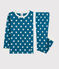 Pyjama snugfit imprimé graphique petit garçon-petite fille en coton biologique MALLARD/ ECUME