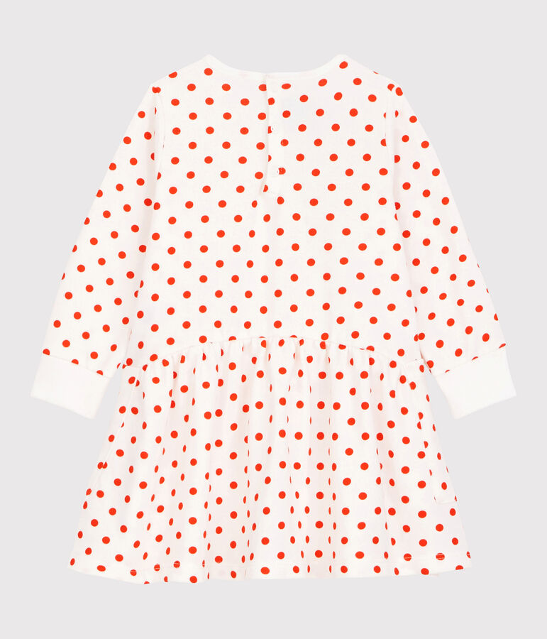 Babyjurk van molton. wit/oranje