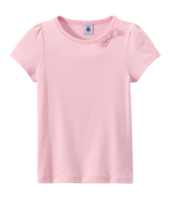 Meisjes-T-shirt met strikje roze BABYLONE