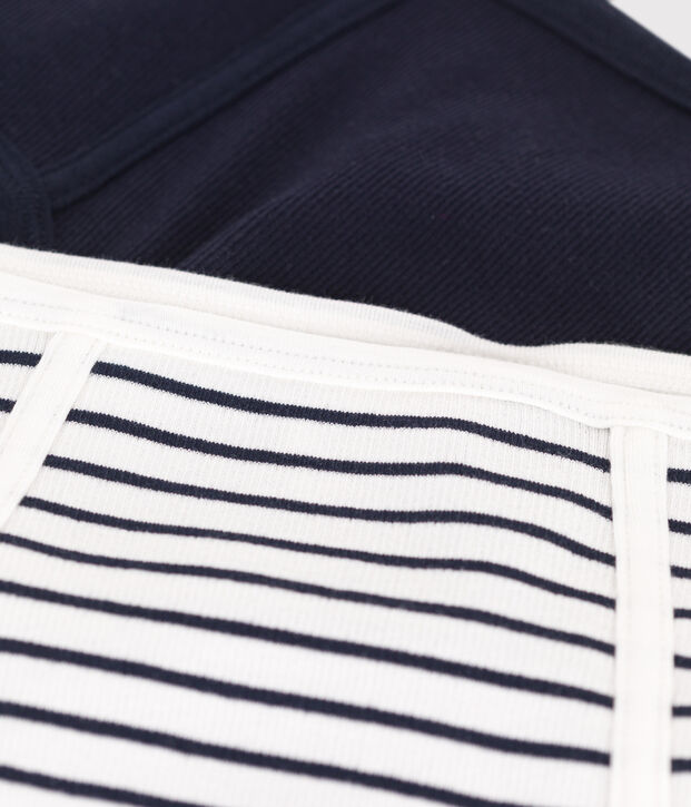 Set van 2 damesslipjes van katoen en elastaan met hoge taille multicouleur