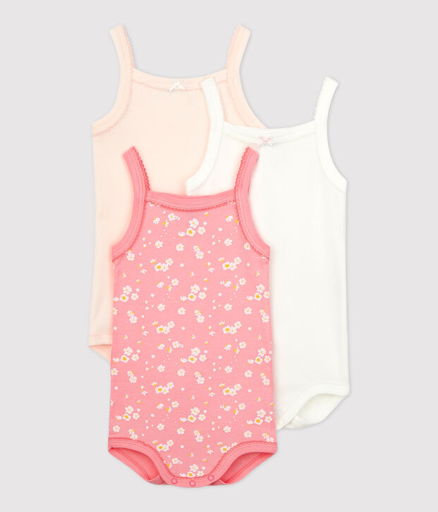 Set van 3 rompertjes met bandjes voor baby multicouleur