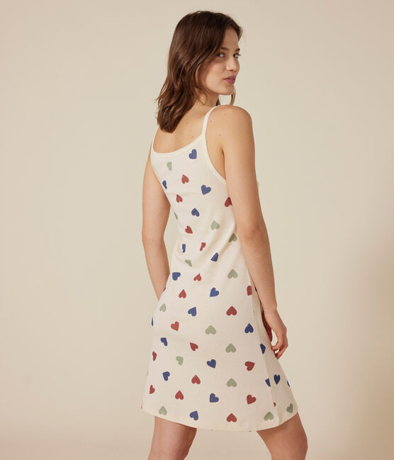 Nuisette en coton motif cœur femme blanc AVALANCHE/ MULTICO
