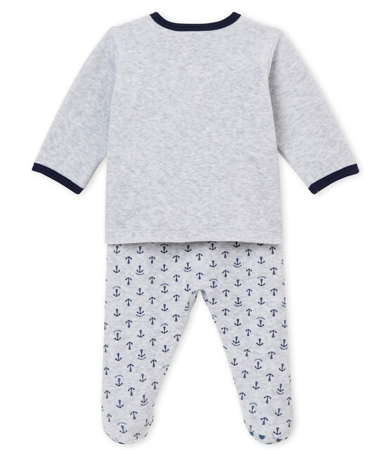 Pyjama bébé garçon gris POUSSIERE/blanc MULTICO