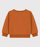 Sweater met print in molton voor meisjes / jongens bruin ECUREUIL