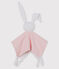 Katoenen knuffelkonijn voor baby's roze CHARME/wit MARSHMALLOW