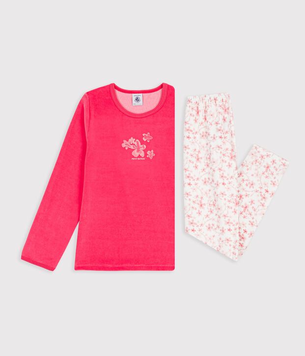 Pyjama  en velours roze/multicouleur