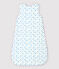Babyboottrappelzak van biologisch katoen wit MARSHMALLOW/blauw COOL