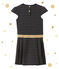 Robe enfant fille en double jersey bleu SMOKING/jaune DORE
