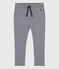 Meisjesbroek in dubbele jerseystof blauw SMOKING/wit MARSHMALLOW