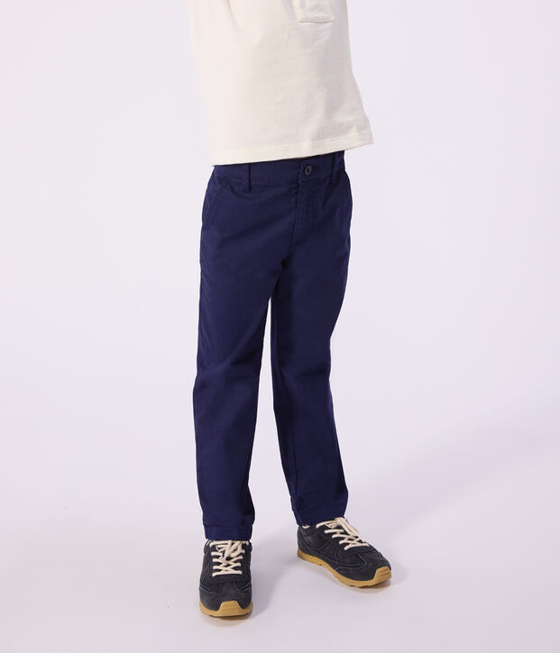 Pantalon enfant en coton bleu marine