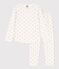 Pyjama palmiers en coton petite fille blanc MARSHMALLOW/blanc MULTICO