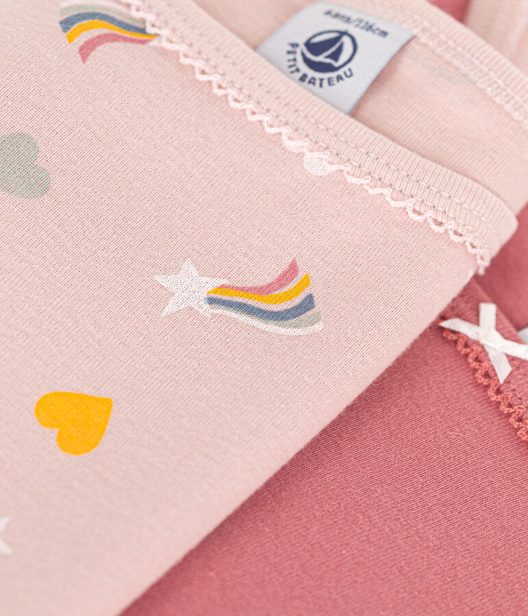 Lot de 2 d&eacute;bardeurs fines bretelles c&oelig;ur en coton enfant multicouleur