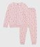 Pyjama enfant en velours imprimé fleurs rose JOLI/blanc MULTICO