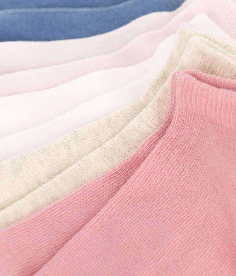 5 paires de chaussettes enfant en coton unies multicouleur