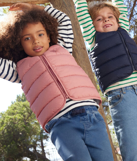 Gewatteerd mouwloos donsjack voor kinderen roze ROSEWOOD