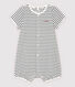 Gestreepte playsuit Je t'aime voor baby's, van biologisch katoen