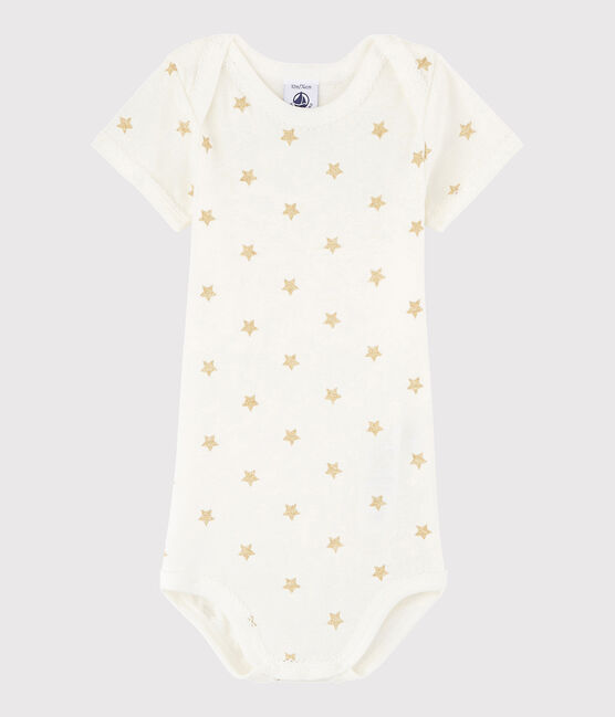 Body manches courtes bébé fille blanc MARSHMALLOW/jaune OR