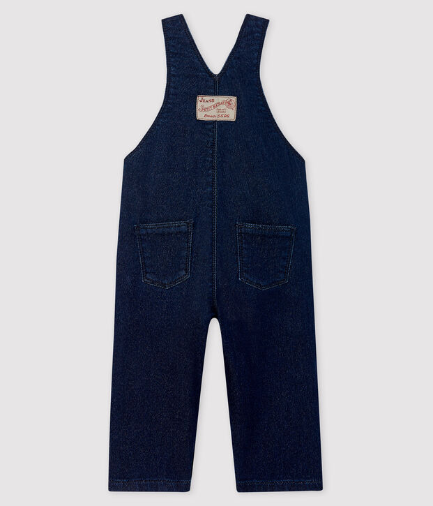 Lange salopette met denim effect voor baby's blauw