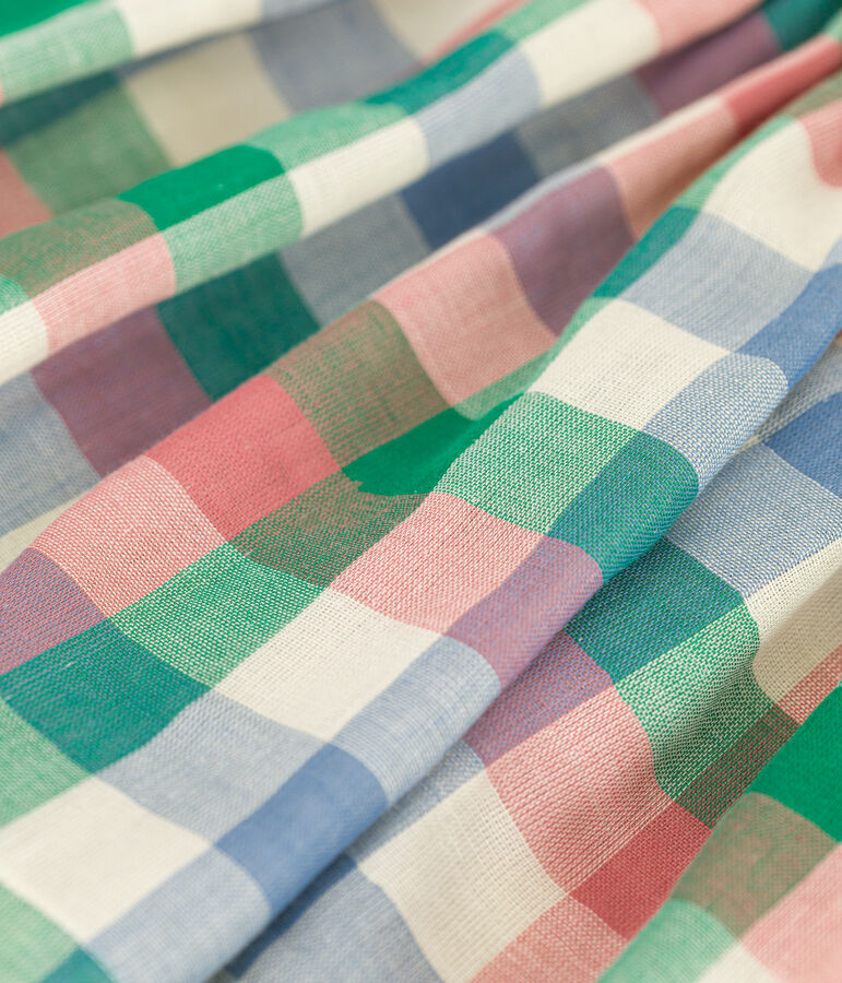 Jupe en gaze de coton enfant fille &eacute;cru/multicouleur