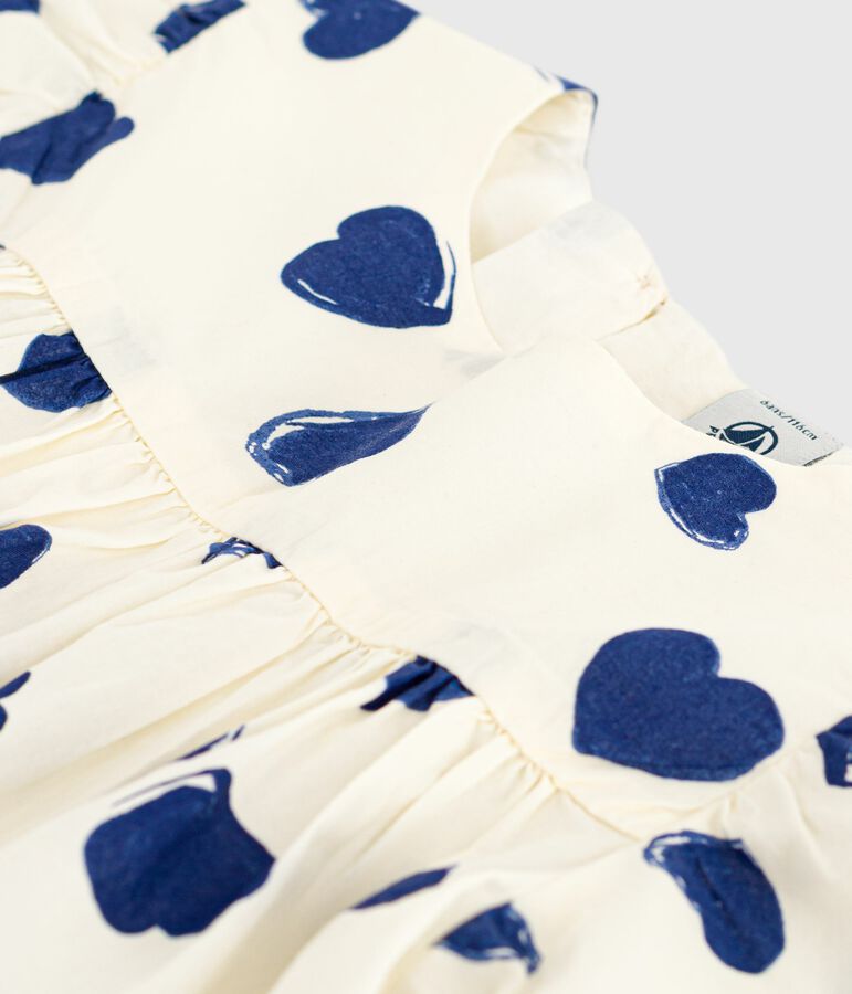 Kinderbloesje met korte mouwen en print van poplin katoen blauw MILK/ SOIR