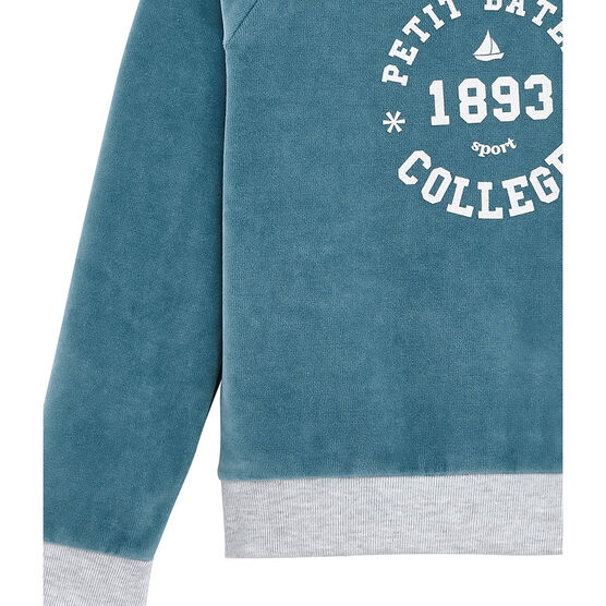 Sweatshirt voor meisjes blauw Mozaik