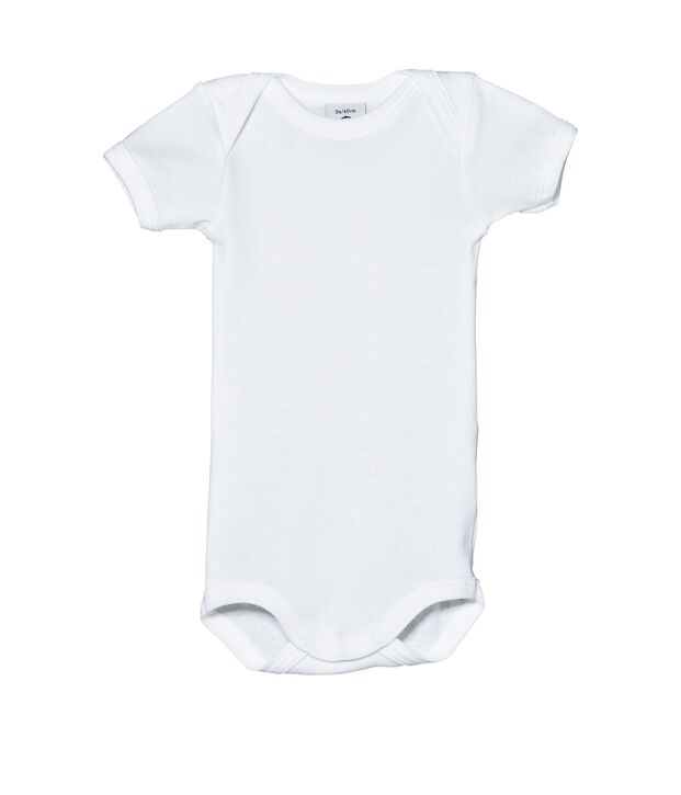 Effen katoenen US babybody met korte mouwen wit Ecume