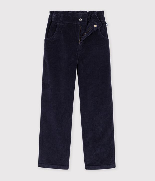 Pantalon enfant en velours bleu marine