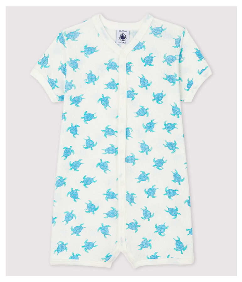 Schildpadden playsuit van ultralicht katoen wit/multicouleur