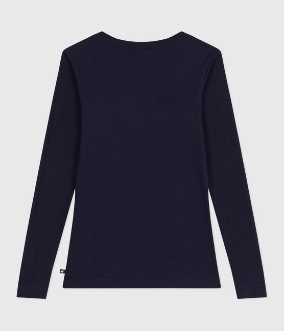 T-shirt met lange mouwen van katoen en wol voor dames - L'Iconique blauw SMOKING