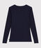 T-shirt met lange mouwen van katoen en wol voor dames - L'Iconique blauw SMOKING